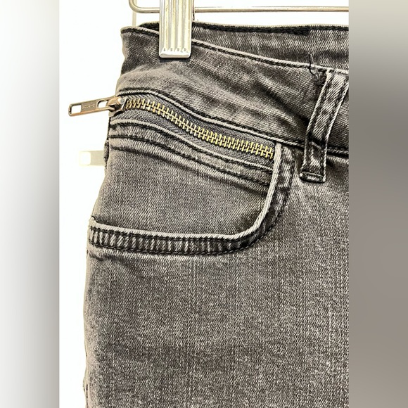 ANINE BING Faded Black Washed Gray Skinny Denim Jeans Size 26/XS, Zip Ankle - Picture 5 of 9